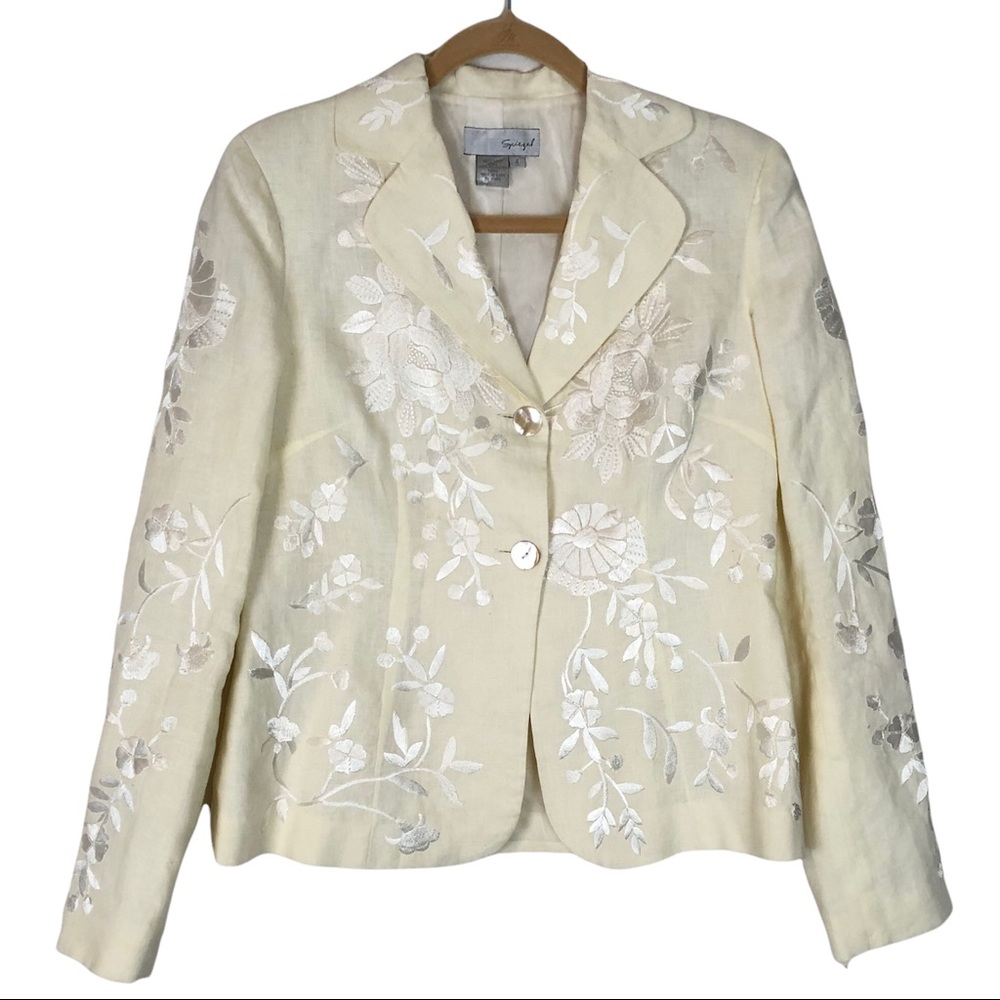 Spiegel embroidered linen blazer